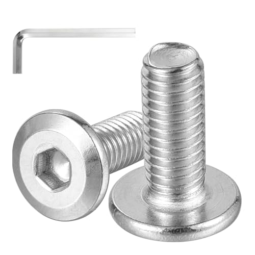 COCO Park M8-1.25 x 25mm Flat Head Socket Head Screws with Hex Spanner Bolts Kit, Stainless Steel 18-8 (304) Furniture Connector Screws, Fully Threaded, 20pcs - size: M8-1.25 x 25mm