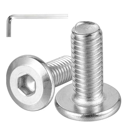 COCO Park M8-1.25 x 12mm Flat Head Socket Head Screws with Hex Spanner Bolts Kit, Stainless Steel 18-8 (304) Furniture Connector Screws, Fully Threaded, 20pcs - size: M8-1.25 x 12mm