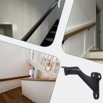 HOME MASTER HARDWARE Handrail Bracket for Stairs, Matte Black, 6 Pack - color: Black, size: 6 Pack