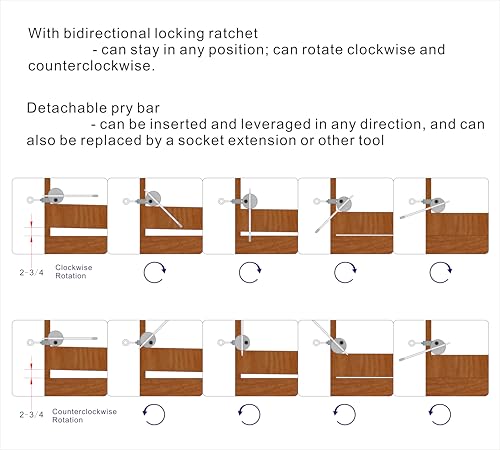 Deck Board Straightening Tool with Locking Ratchet for Automatic Locking at Any Position, Featuring a Split-Body Design for Enhanced Flexibility