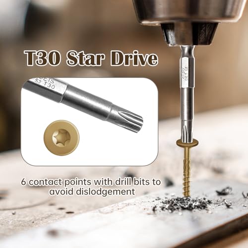 50Pcs 4-1/2 Inch Structural Wood Screws Yellow - color: Yellow, size: #14×4-1/2"