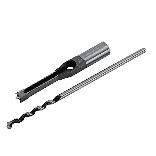SaferCCTV Woodworker 3/8 Inch Square Hole Drill Bits Mortising Chisel Set, Mortise Chisel & Bit Set for Drilling Square Holes in Wood with a Mortising Machine/Attachment - size: 3/8 Inch