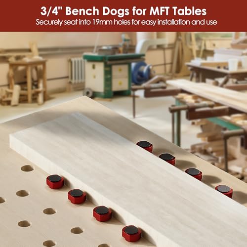 Housolution 6 Pack Bench Dogs, 3/4" Bench Dog Clamp with Non-Slip Pads - size: 6 Pack
