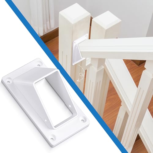 4 Pcs 2" x 3.5" Stair Rail Handrail Vinyl Bracket Kit with Screws - color: Inclined, size: 2" X 3.5"