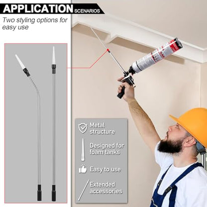Two stainless steel styrofoam gun extension nozzle 35cm