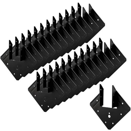 24 Pcs Heavy Duty Black Hurricane Ties for Rafter, Thick 2.2mm