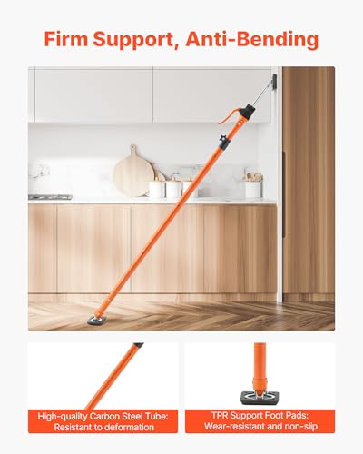 VEVOR Cabinet Jack Support Pole, 4-Pack, 49.2-114.6 Inch Steel Telescopic Quick Support Rod, Adjustable 3rd Hand System up to 198 lbs Capacity for Installing Cabinets, Lifting Drywall, Cargo Bars - style: 49.2"-114.6" 4PC