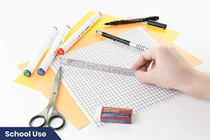 Pacific Arc 6 Inch Stainless Steel Ruler with Inch/Metric Conversion Table - style: 6 In