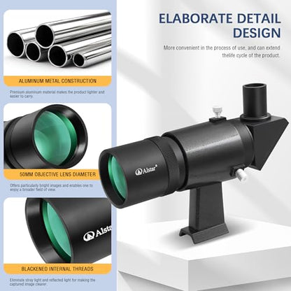 Alstar Finder Scope, Right-Angle Upright Image Telescope Finderscope 9x50