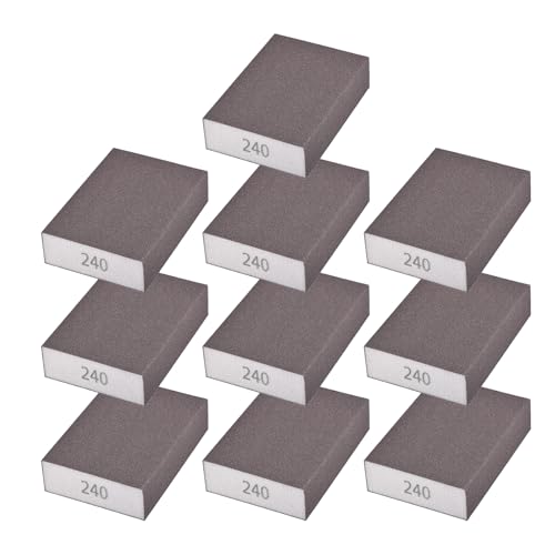 10Pcs 240Grit Sanding Sponges, Wet Dry Sanding Blocks - size: 240Grit