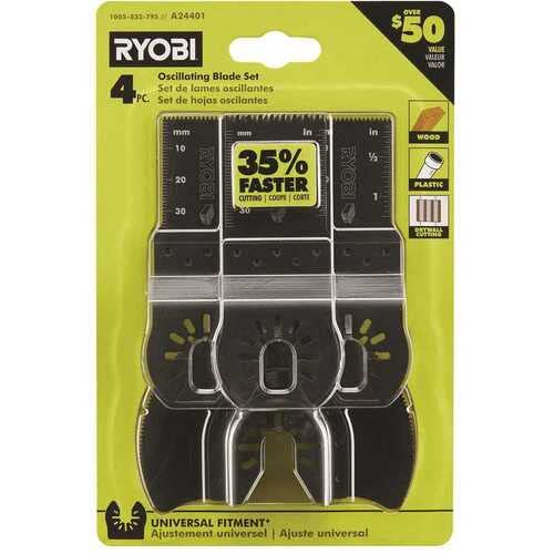4-Piece Wood OSCILLATING Multi-Tool Blade Set
