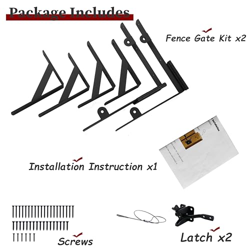 2 Sets Gate Kit Gate Corner Brace Bracket Heavy Duty Anti Sag Gate Frame Kit with a Self-Locking Gate Latch, Gate Kits for Wooden Fence Garden Wooden Driveway Gates,Shed Doors, Corral Gates - size: Fence Gate Kits 2 Set