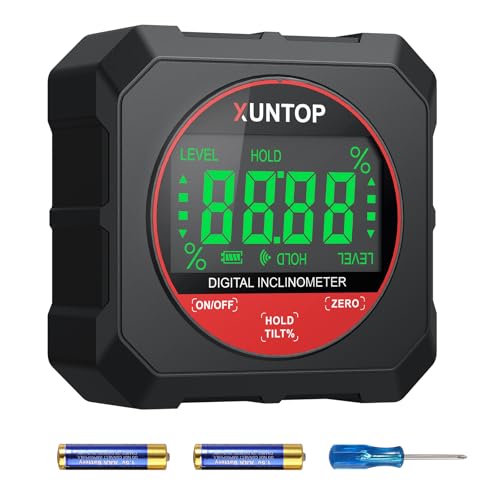 XUNTOP 4x90° Digital Angle Finder with Strong Magnetic Bottom
