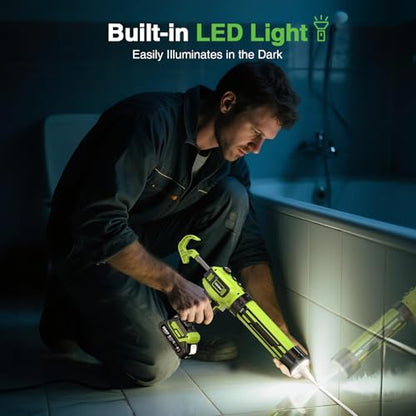 Taskstar Electric Caulking Gun with 2 x 2.0Ah Batteries, Upgraded Brushless - size: Brushless Motor +2 Batteries