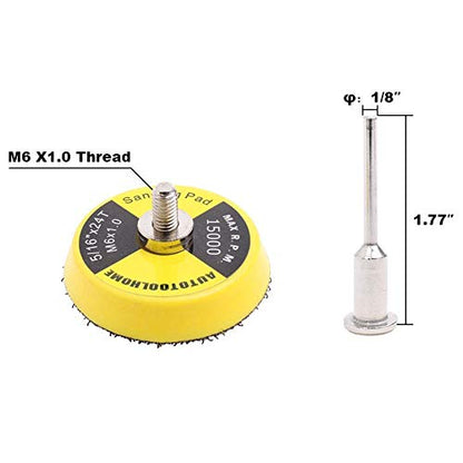 2 Inch Hook and Loop Sanding Pad with 1/8" Mandrel for Drill Rotary Tool