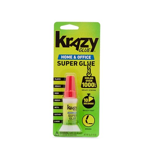Krazy Glue Home & Office Brush-On Superglue, Quick Dry, No Clog (5g) - size: 1 Count