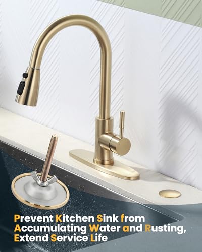 ALEASHA Kitchen Sink Hole Cover, Faucet Hole Cover for Kitchen Sink, Tap Hole Plate Stopper Cover Blanking Brass Metal Plug, Polished Brass - color: Polished Brass