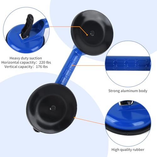 FCHO Glass Suction Cups Heavy Duty for Tile Glass Lifting 2 Pack Blue - color: Blue