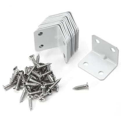 Biaungdo 12 Pcs White Metal Corner Brace, 26x26x32mm L Shape Bracket