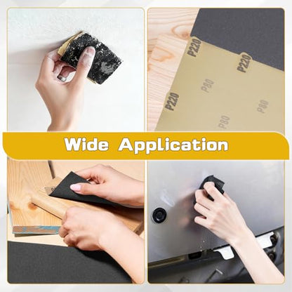 10PCS Hand Abrasive Sanding Sheets Premium Sand Paper 220 Grit Sandings Sheets 9" x 11" Sandpaper for Wood Metal Automotive Furniture Woodworking Clip-On, Hand Sanding Blocks - style: 220grit