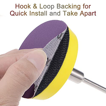 uxcell 15Pcs 4-Inch Purple Sanding Discs 240 Grits Hook and Loop Professional Aluminum Oxide Sand Paper Wet Dry Polish for Wood Metal Paint Finishing - style: 240 Grit