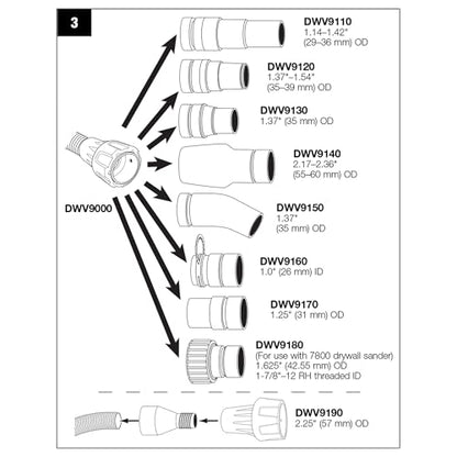 DWV9000 Universal Quick Connector, 1-1/4 In Dust Collection Adapter