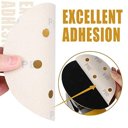 6-Inch 6 Hole Hook and Loop Sanding Discs 80-Grit（100-Pack） - size: 80 Grit