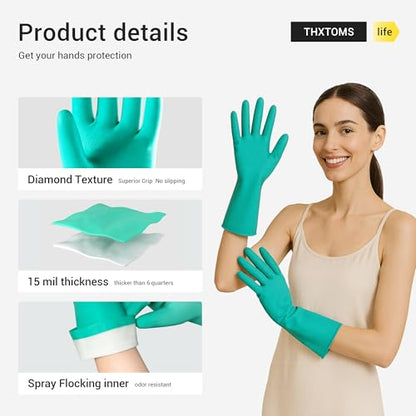 ThxToms 10 Pairs Nitrile Chemical Resistant Gloves, Latex Rubber Free, L - color: Pack of 10, size: Large