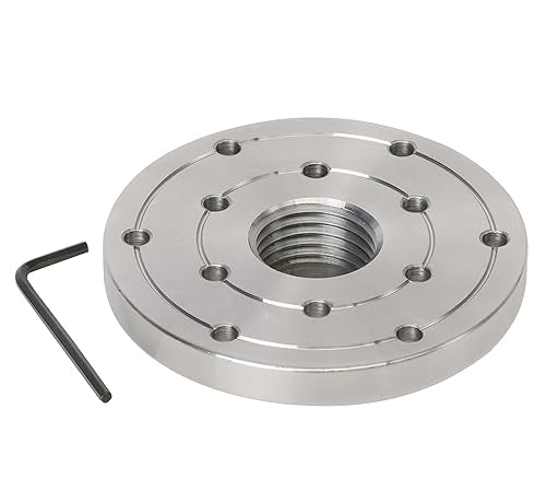 4" Wood Lathe Steel Faceplate, 1-1/4”x8TPI Spindle Thread Woodworking Machine Chuck Face Plate