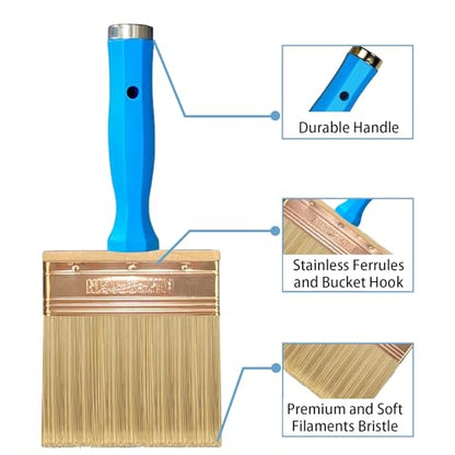 King Origin Deck Stain Brush, Thick Paint Brushes 4" - size: 4-Inch