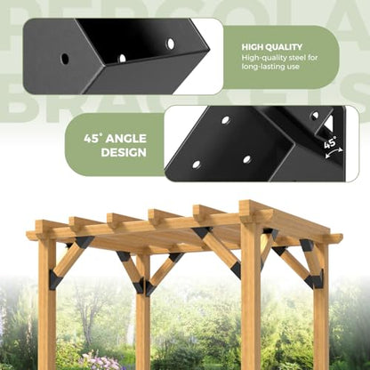 4-Pack 4x4 45-Degree Pergola Bracket Angle Reinforcing Support Anchor - style: 4"x4" 45 degree