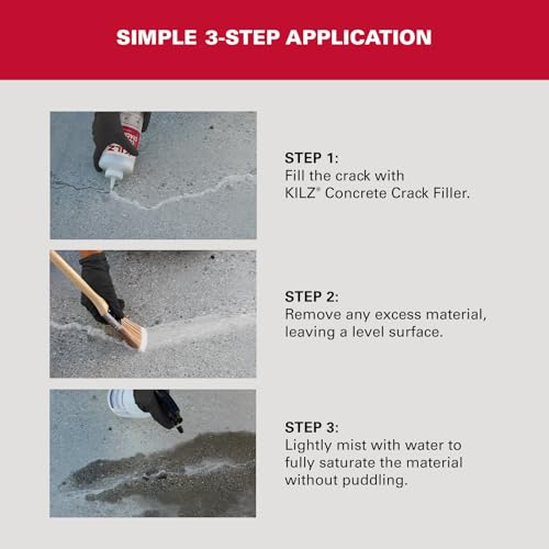 KILZ Concrete Crack Filler, Gray, 3.4 LB