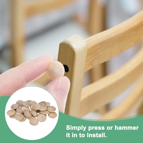 M METERXITY 25-Pack Wood Plugs for Screw Holes, 35 x 30mm Beech Button Wood Top Plugs for Furniture/Stair/Chair/Craft, Flat Head Decorative Wooden Cover - size: 35x30mm