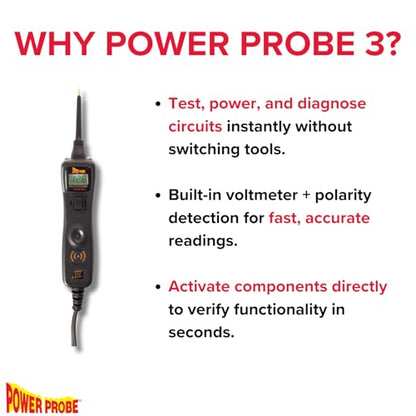 Power Probe 3 Circuit Tester Kit with Case & Accessories (PP319FTCBLK) - color: Black - Limited Edition