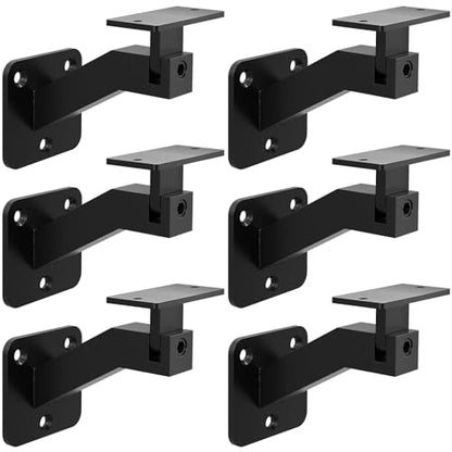 Adjustable Handrail Brackets, 6 Pack Black Swivel Hand Rail Brackets - style: T304 - 6 Pack