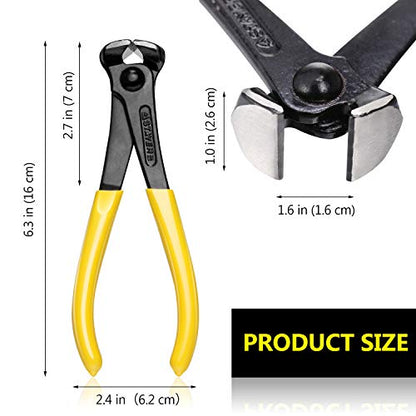 Mudder 2 Packs End Cutting Nippers Pliers Nail Puller for Carpenters