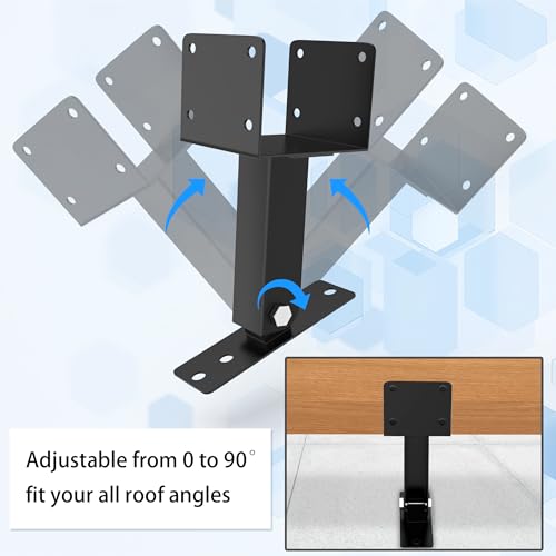 JEXALINE 3Pcs Roof Riser Pergola Bracket Kit for 4 x 4 Wood Posts