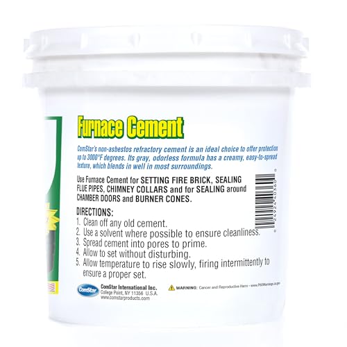 Furnace Cement 1 qt RTU Gray Refractory & Retort, 3000F High Temp - size: A2). 1 Quart