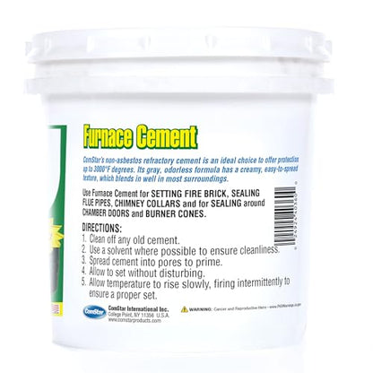 Furnace Cement 1 qt RTU Gray Refractory & Retort, 3000F High Temp - size: A2). 1 Quart