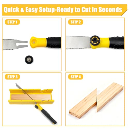 Miter Box And Saw Set, 4-Piece Japanese Hand Miter Saw,Miter Shears