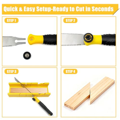 Miter Box And Saw Set, 4-Piece Japanese Hand Miter Saw,Miter Shears