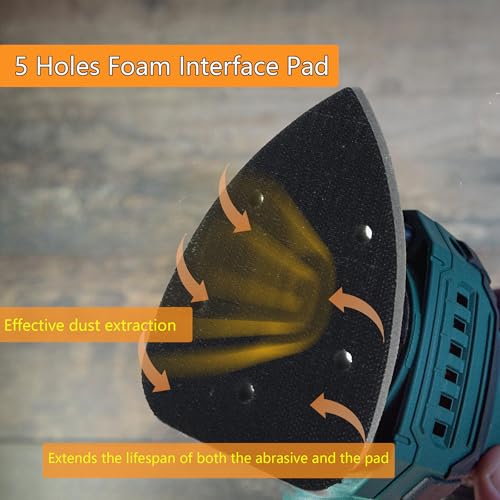 3pcs Mouse Detail Sanding Interface Pad 140mm*90mm 5 Holes Foam Interface Mouse Sander Sandpaper Backing Pad ﻿ - size: 5 Holes Mouse Interface Pad