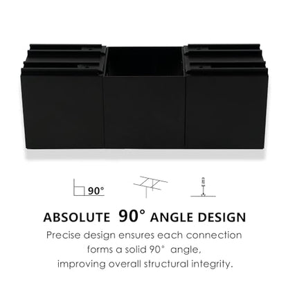 Kozyard 2 Sets DIY Pergola Brackets 3-Way Right Angle Corner Bracket - color: Black/2Sets