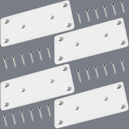 JULIHTU White Flat Mending Plate 3.94" x 1.93'' Flat Bracket, 4 Pack - size: 3.94 x 1.93 x 0.08 inch/100 x 49 x 2 mm