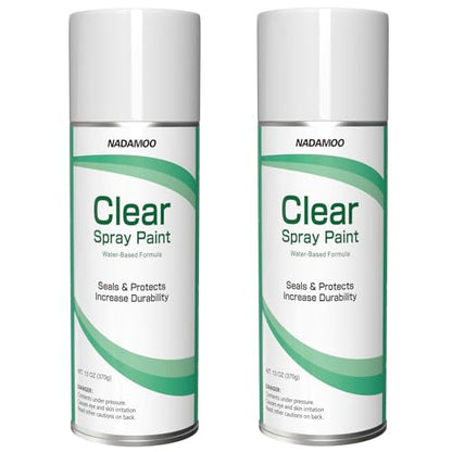 NADAMOO Silicone Modified Acrylic Clear Coat Protective Finish for Metal, Wood, Plastic, Marble - UV Resistant, Waterproof Sealer & Coating for Outdoor Furniture, Automotive, Crafts - 2 Cans, Semi-Gloss - size: 13 Ounce (Pack of 2)