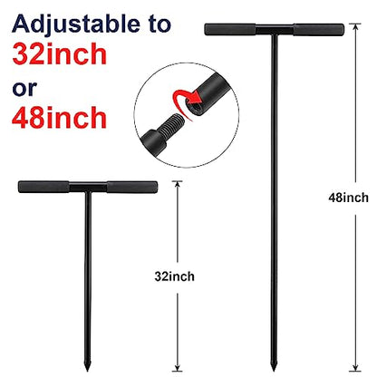 COCONUT Soil Probe Rod, 48 Inch Metal Septic Tank Locator Tool Ground Probe Rod for Soil Compaction, Locating Underground Pipes and Gopher Runs, Gardening