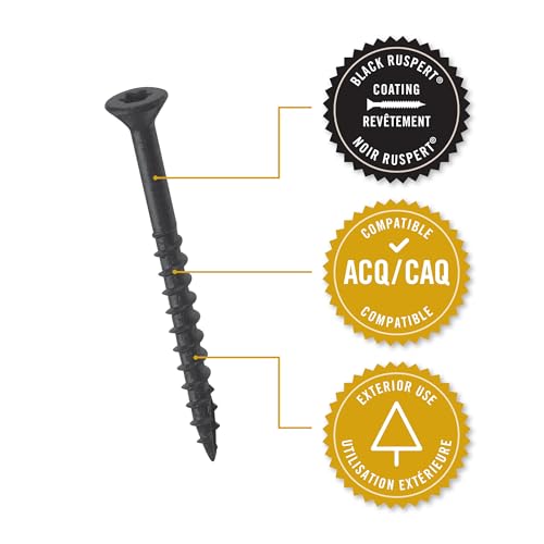 Nuvo Iron #8 Screw, 2 1/2”, Torx Head, Black, 250 Count
