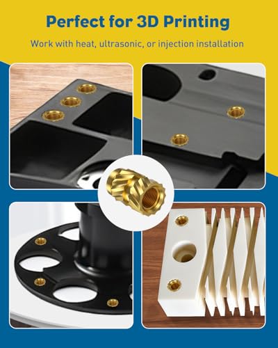 Vibit 451 Pcs Threaded Inserts for Plastic, M2 M2.5 M3 M4 M5 M6 Heat Set Inserts with Soldering Tip & Adapter, Brass Heat Inserts, Metric Knurled Nut Inserts Kit for 3D Printing Components - size: 451 Pcs (Threaded Inserts Ket)