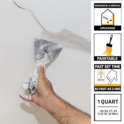 SIKA Sikacryl Ready-Mix Concrete Patch, Gray, Textured, 1 qt (6 Pack) - Durable Repair for Spalls and Cracks in Concrete and Masonry, Easy Cleanup, Acrylic-Based - size: 1 qt (Pack of 6)