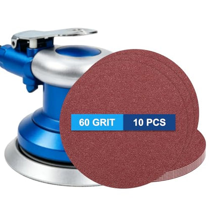 10 Pack 9 Inch PSA Sanding Discs 60 Grit Aluminum Oxide Red - size: 60 grit